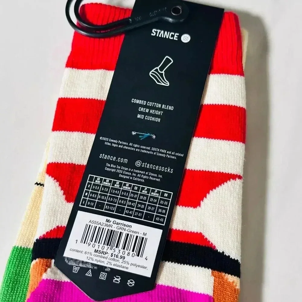 South Park - Mr. Garrison - Medium Crew Socks NWT Stance - Men 6-8.5 W 8-10.5